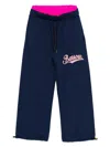 Barrow Contrast-panel Drawstring Track Pants In Blue