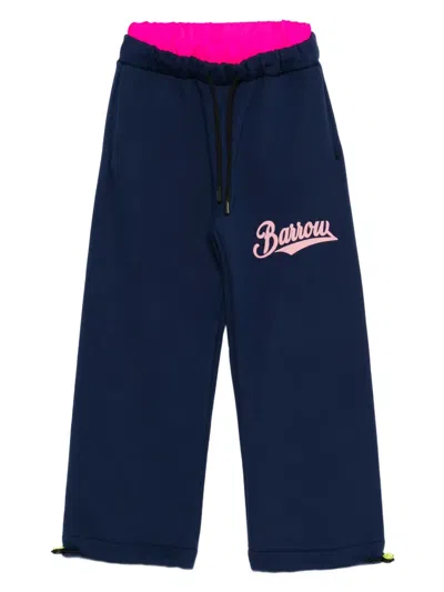 Barrow Contrast-panel Drawstring Track Pants In Blue