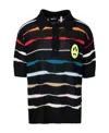 Barrow Contrast-striped Polo Shirt In Black