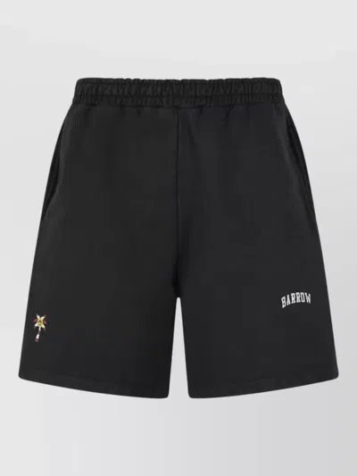 Barrow Cotton Bermuda Shorts Side Pockets Detail In Black