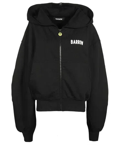 Barrow Cotton Full Zip Hoodie In Black