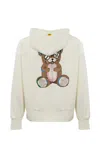 Barrow Cotton Hoodie With Teddy Print In Off White