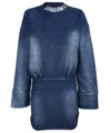 Barrow Cotton Mini-dress In Blue