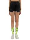 Barrow Cotton Shorts High-rise Waist Elastic Waistband In Black