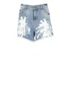 Barrow Abstract-pattern Print Denim Shorts In Multi