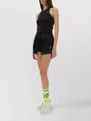 Barrow Cotton Shorts High-rise Waist Elastic Waistband In Black