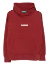 Barrow Teddy-print Hooded Sweatshirt In Red