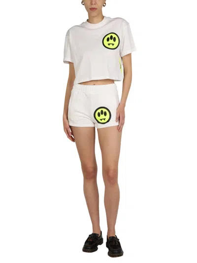 Barrow Cotton Sweatshirt Shorts In White