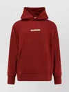 Barrow Cotton Sweatshirt With Hood And Graphic Back In Burgundy