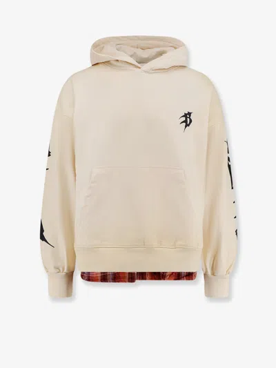 Barrow Cotton Sweatshirt With Logo Print On The Front In Neutral