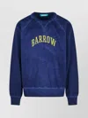 Barrow Cotton Sweatshirt With Printed Back And Raglan Sleeves In Blue