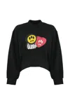 Barrow Cotton Sweatshirt With Rhinestones In Nero