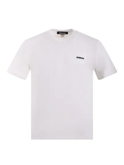 Barrow Cotton T-shirt With Teddy Print In Off White