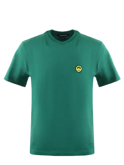 Barrow Cotton T-shirt In Verde Smeraldo