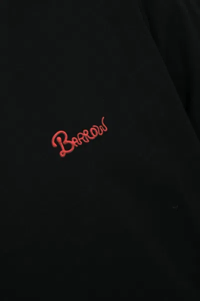 Barrow Cotton T-shirt With  Cream Print In Nero Black