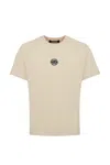 Barrow Cotton T-shirt With Creative Madness Print In Vanilla