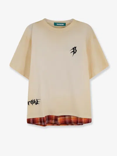 Barrow Cotton T-shirt With Front Print In Neutral