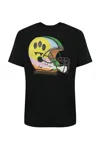 Barrow Cotton T-shirt With Helmet Print In Nero