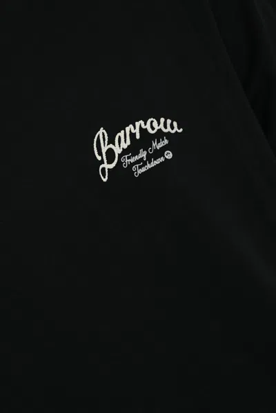 Barrow Cotton T-shirt With Helmet Print In Nero