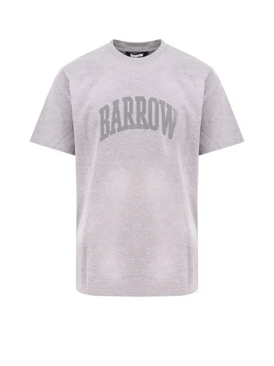 Barrow Cotton T-shirt With Logo On The Front In Grey