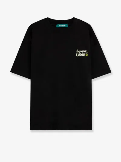 Barrow Cotton T-shirt With Logo Print On The Front In Black