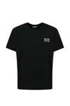 Barrow Cotton T-shirt With Tennis Basket Ball Man Print In Nero