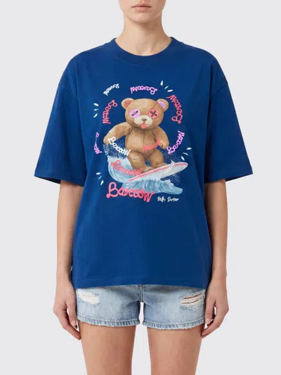 Barrow Cotton T-shirt With Graphic Print In Blue