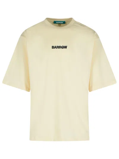 Barrow Cream Cotton T-shirt In Neutral