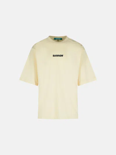 Barrow Cream Cotton T-shirt In White