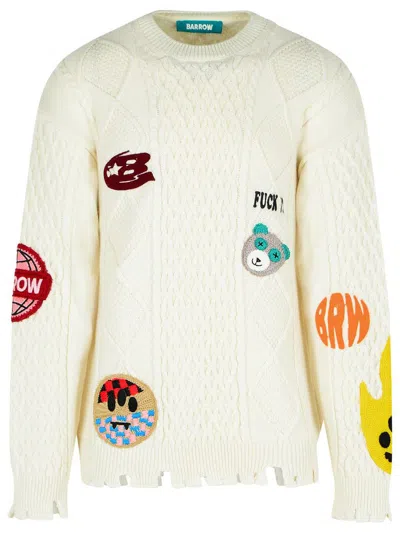 Barrow Cream Wool Blend Sweater In White