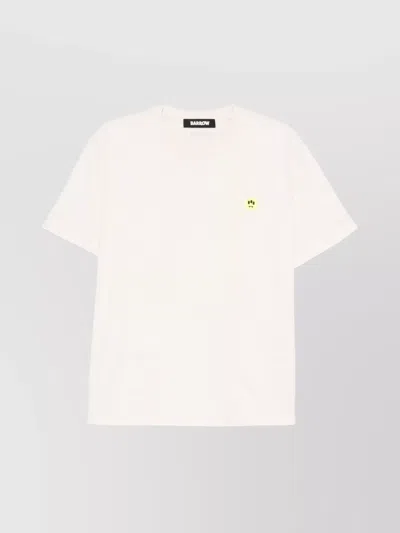 Barrow Crew Neck Graphic Print Jersey T-shirt In White
