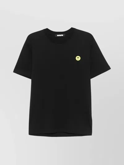 Barrow Crew Neck Graphic Print Jersey T-shirt In Black  