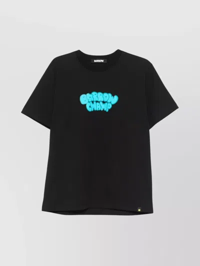 Barrow Crew Neck Graphic Print Short Sleeves In Black