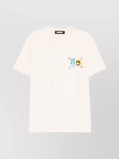 Barrow Crew Neck Graphic Print T-shirt In White