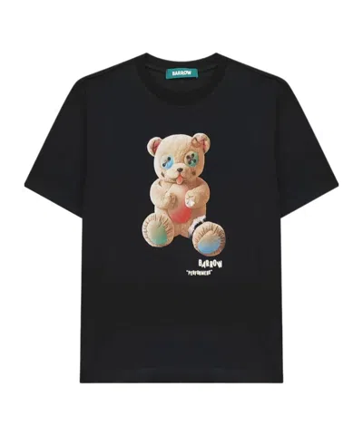 Barrow Crew Neck Printed T-shirt In Black