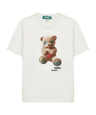 Barrow Crew Neck Printed T-shirt In White