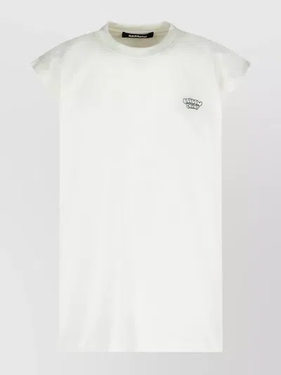 Barrow Crew Neck Sleeveless Graphic Print T-shirt In White