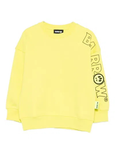 Barrow Kids' Crew-neck Sweatshirt In Yellow