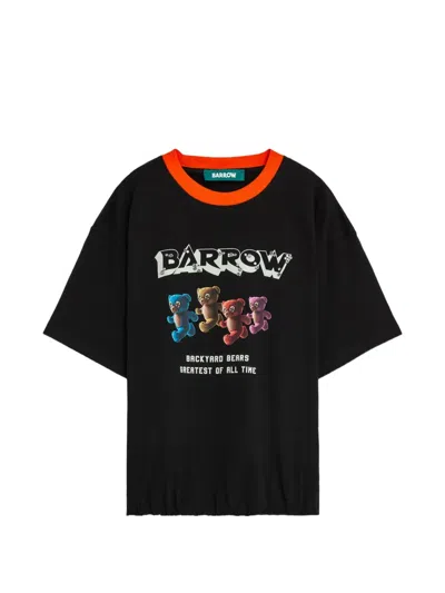 Barrow Crewneck Graphic T-shirt In Black