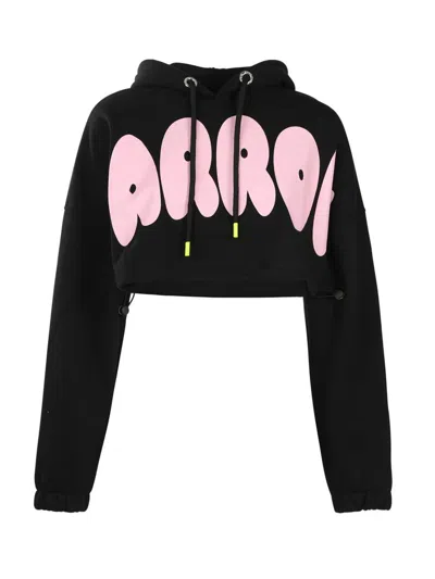 Barrow Cropped Drawstring Hoodie In Black