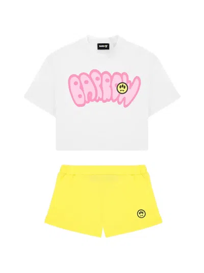 Barrow Babies' Cropped Graphic-print T-shirt And Shorts Set In Multi