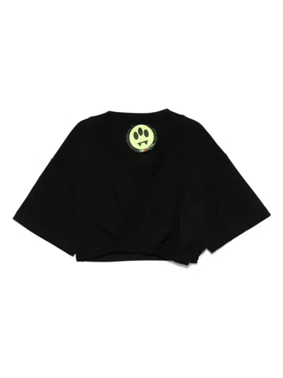 Barrow Kids' Cropped Jersey T-shirt In Black