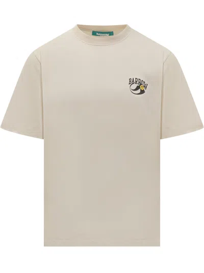 Barrow Curved Logo Emoji T-shirt In Crema
