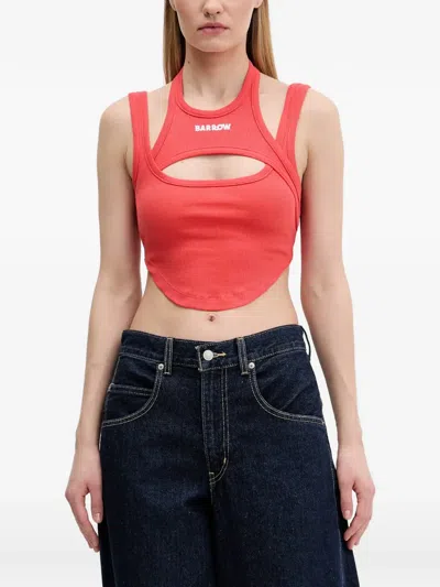 Barrow Cut-out Crop Top In Red