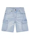 Barrow Denim Cargo Shorts In 蓝色