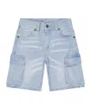 Barrow Denim Cargo Shorts In Blue
