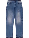 Barrow Tapered Jeans In Blue Denim