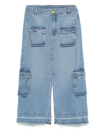 Barrow Kids' Denim Skirt In Blue