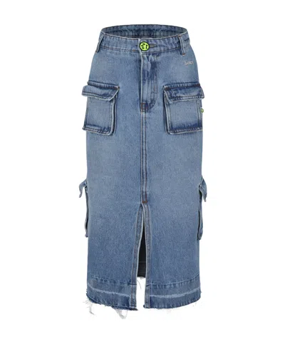 Barrow Denim Skirt In Blue
