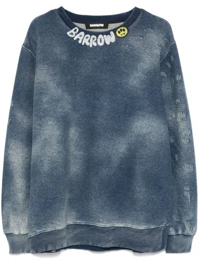 Barrow Denim Sweatshirt In Blue
